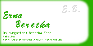 erno beretka business card