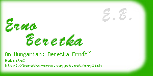 erno beretka business card